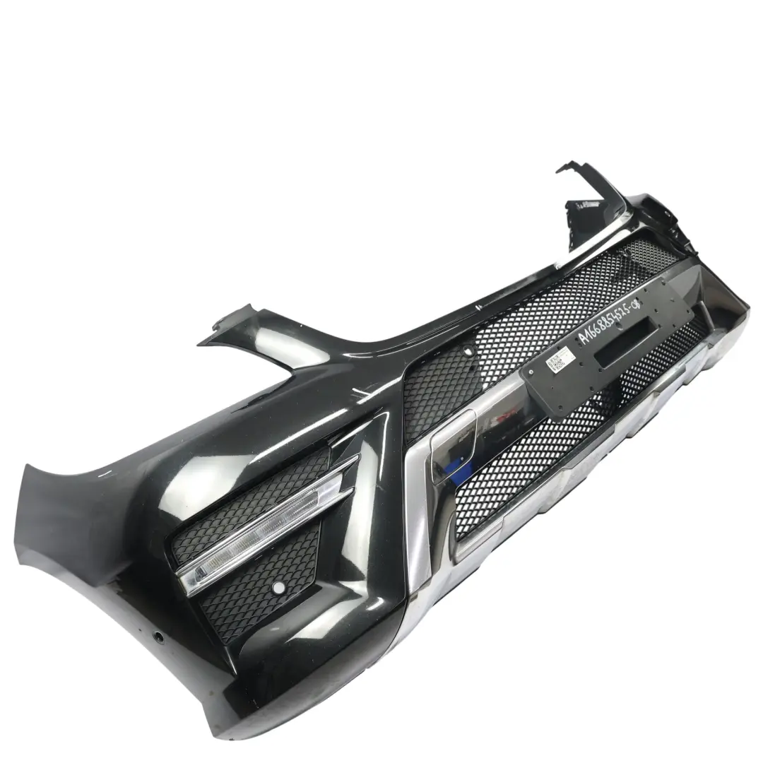 Mercedes W166 Front Bumper AMG Trim Panel Obsidian Black Metallic - 197 - SKU A1668854525-OB - Part number A1668854525
