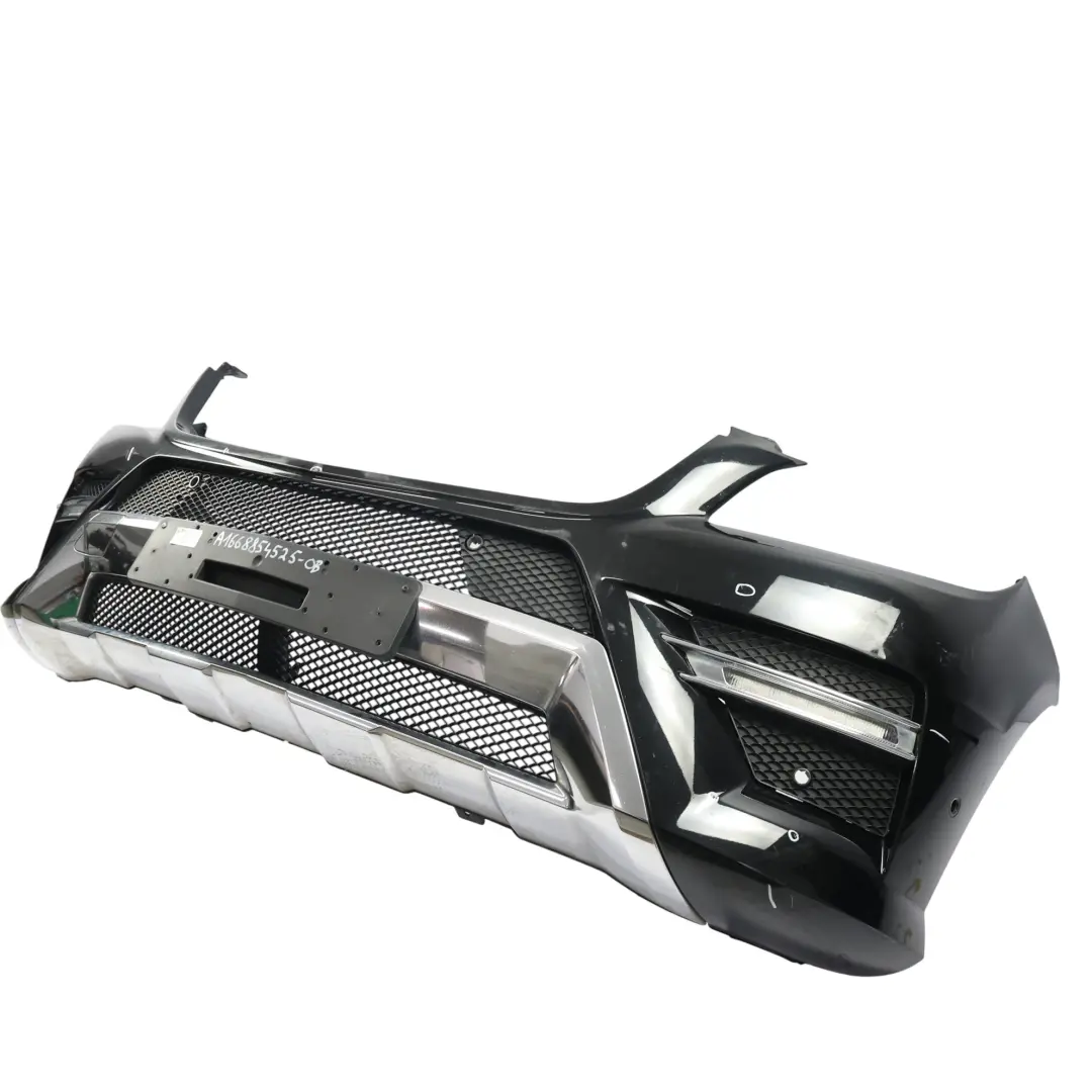 Mercedes W166 Front Bumper AMG Trim Panel Obsidian Black Metallic - 197 - SKU A1668854525-OB - Part number A1668854525