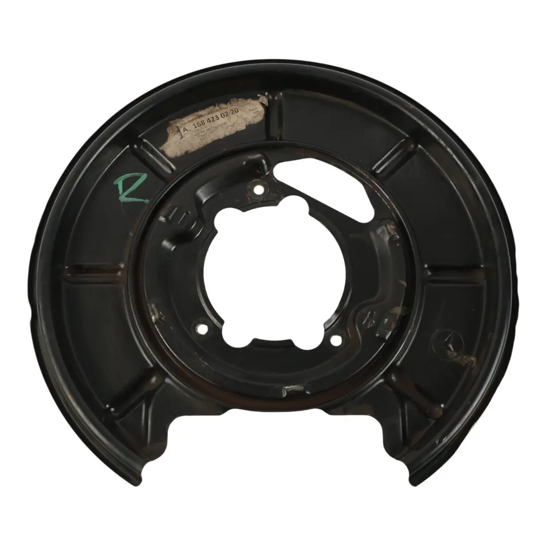 W414 Brake Disc Splash Guard Cover Rear Right O/S to Mercedes with Part number A1684230220 Mercedes W414 Brake Disc Splash Guard Cover Rear Right O/S - SKU A1684230220 - Part number A1684230220