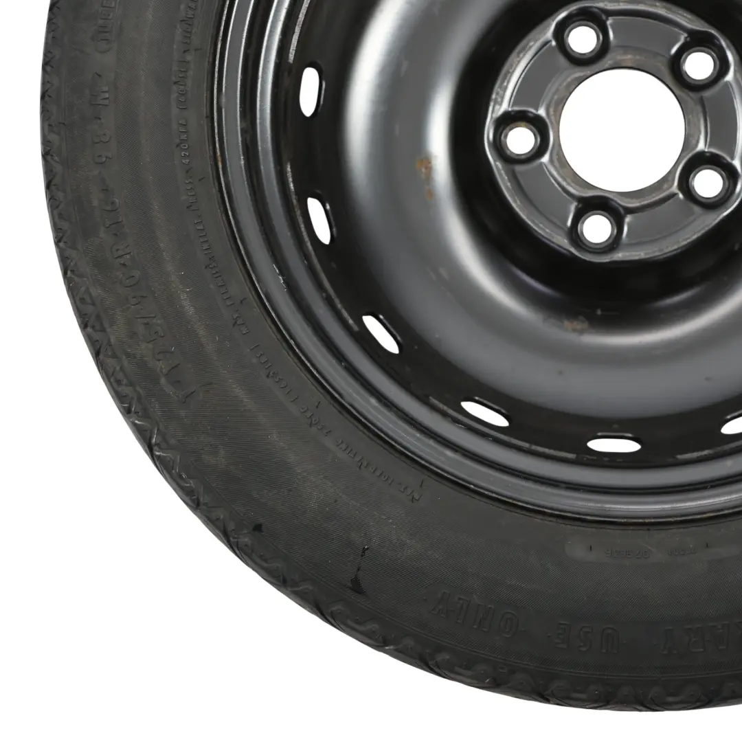 Spare Wheel Steel R16 Tyre 125/90 to Mercedes W169 W245 Compact with Part number A1694000802 Mercedes W169 W245 Compact Spare Wheel Steel R16 Tyre 125/90 - SKU A1694000802-5 - Part number A1694000802