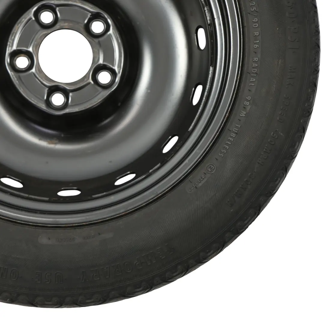 Koło Zapasowe Stalowe Opona R16 125/90 do Mercedes W169 W245 o numerze A1694000802 Mercedes W169 W245 Koło Zapasowe Stalowe Opona R16 125/90 - SKU A1694000802-5 - Numer Części A1694000802