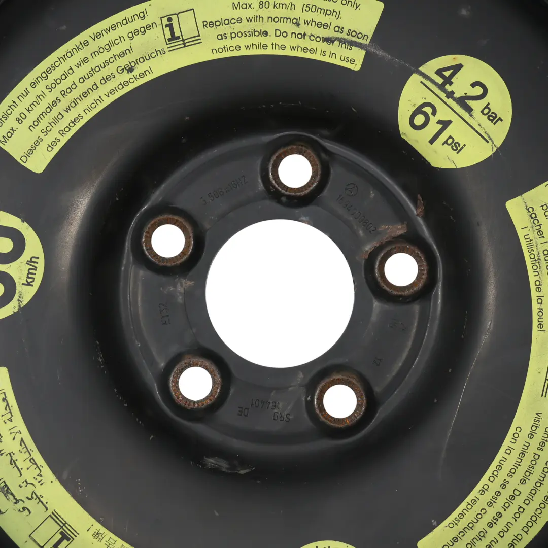 Mercedes W169 W245 Koło Zapasowe Stalowe Opona R16 125/90 - SKU A1694000802-5 - Numer Części A1694000802