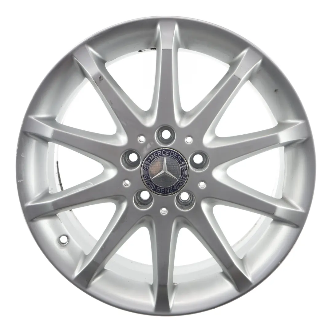 Alloy Wheel Rim 10-Spoke 17" ET:49 7J to Mercedes W245 Silver with Part number A1694010702 Mercedes W245 Silver Alloy Wheel Rim 10-Spoke 17" ET:49 7J - SKU A1694010702-3 - Part number A1694010702