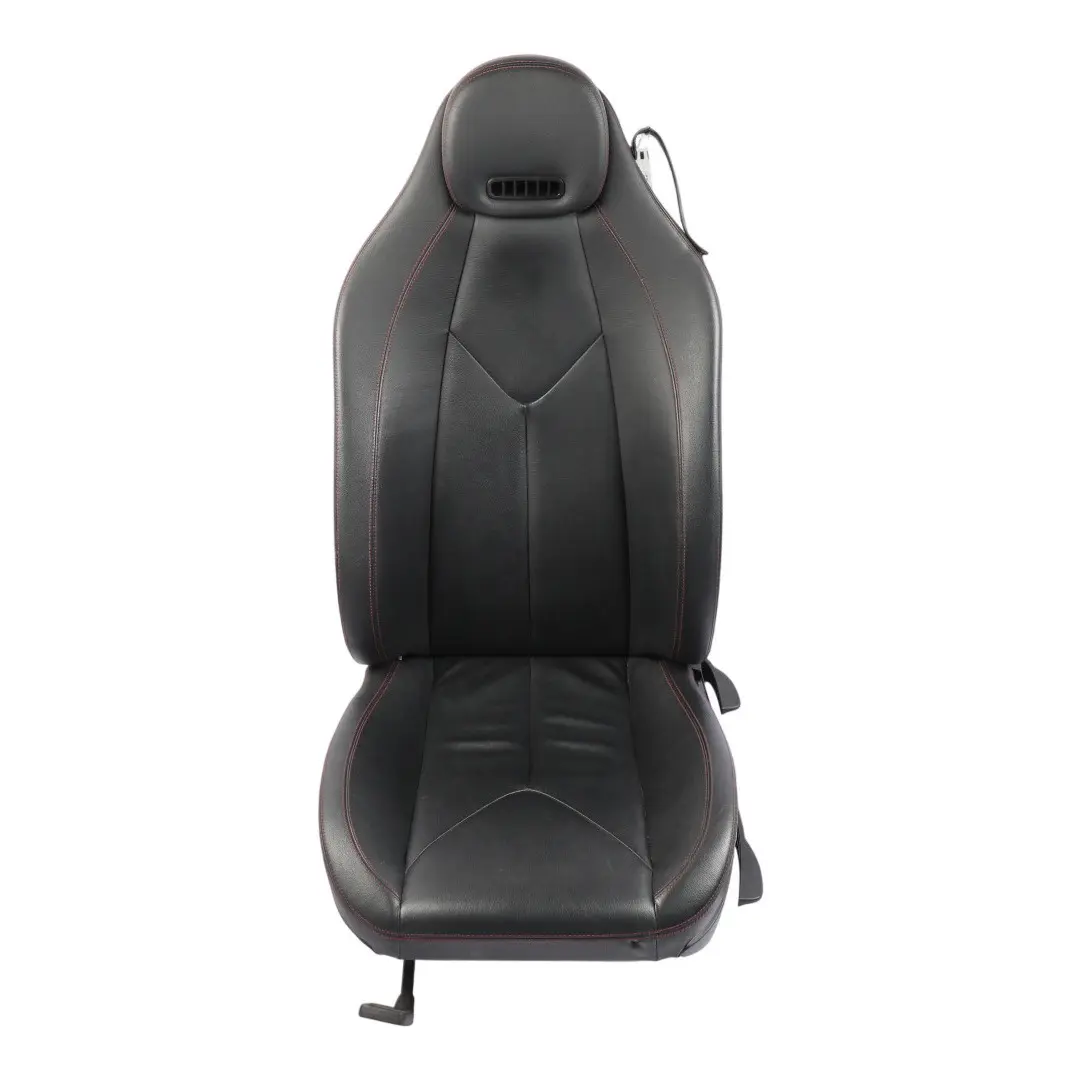 Mercedes SLK R171 Front Seat Heated Neck Warmer Leather Black Red Seam Left N/S
