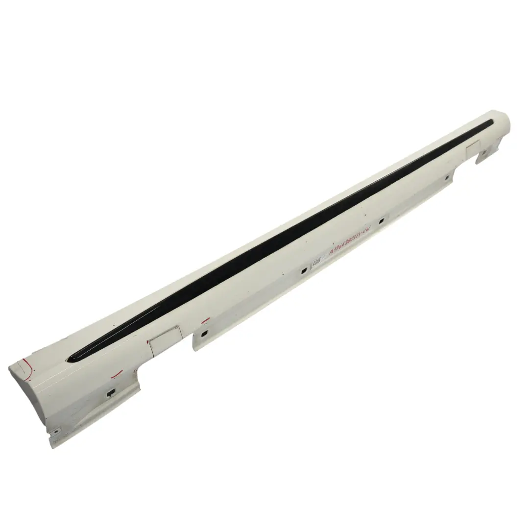 Mercedes W176 Side Skirt AMG Right O/S Door Sill Cover Calcite White - 650 - SKU A1766980354-CW - Part number A1766980354