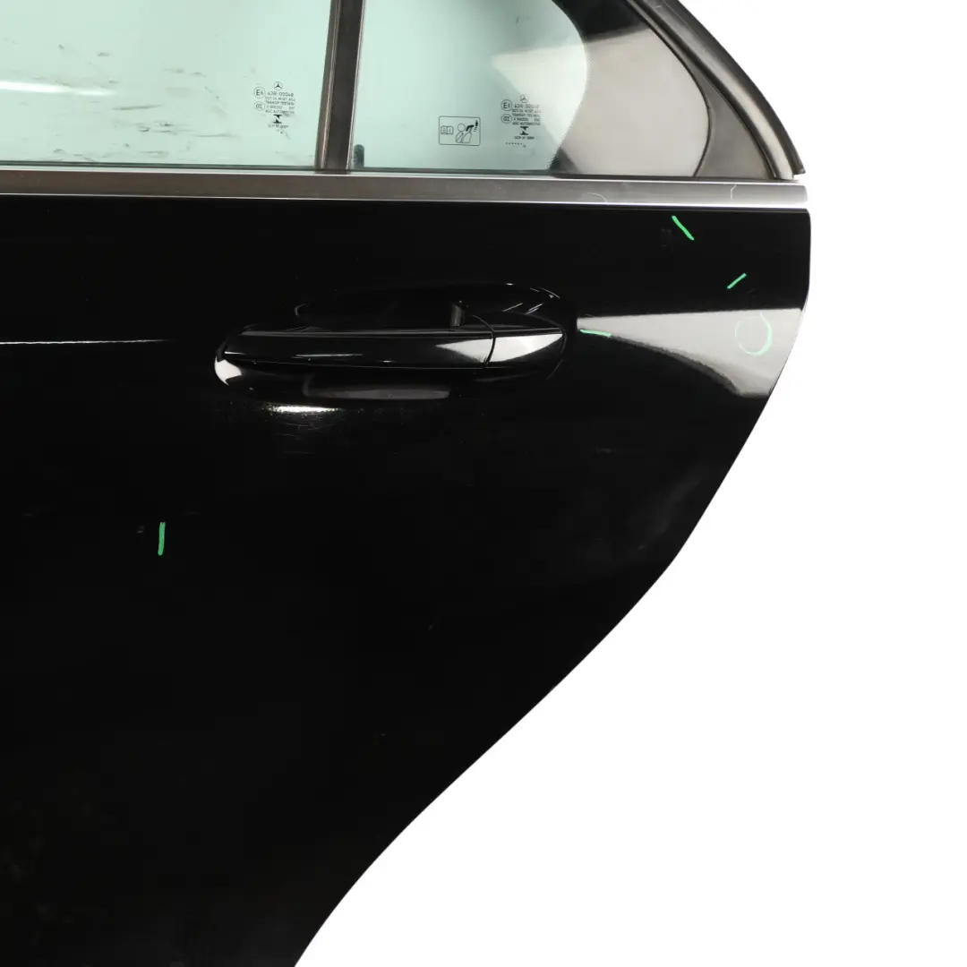 Door Rear Left N/S A-Class Kosmos Cosmic Black Metallic - 191 to Mercedes W176 with Part number A1767300105 Mercedes W176 Door Rear Left N/S A-Class Kosmos Cosmic Black Metallic - 191 - SKU A1767300105-KB - Part number A1767300105