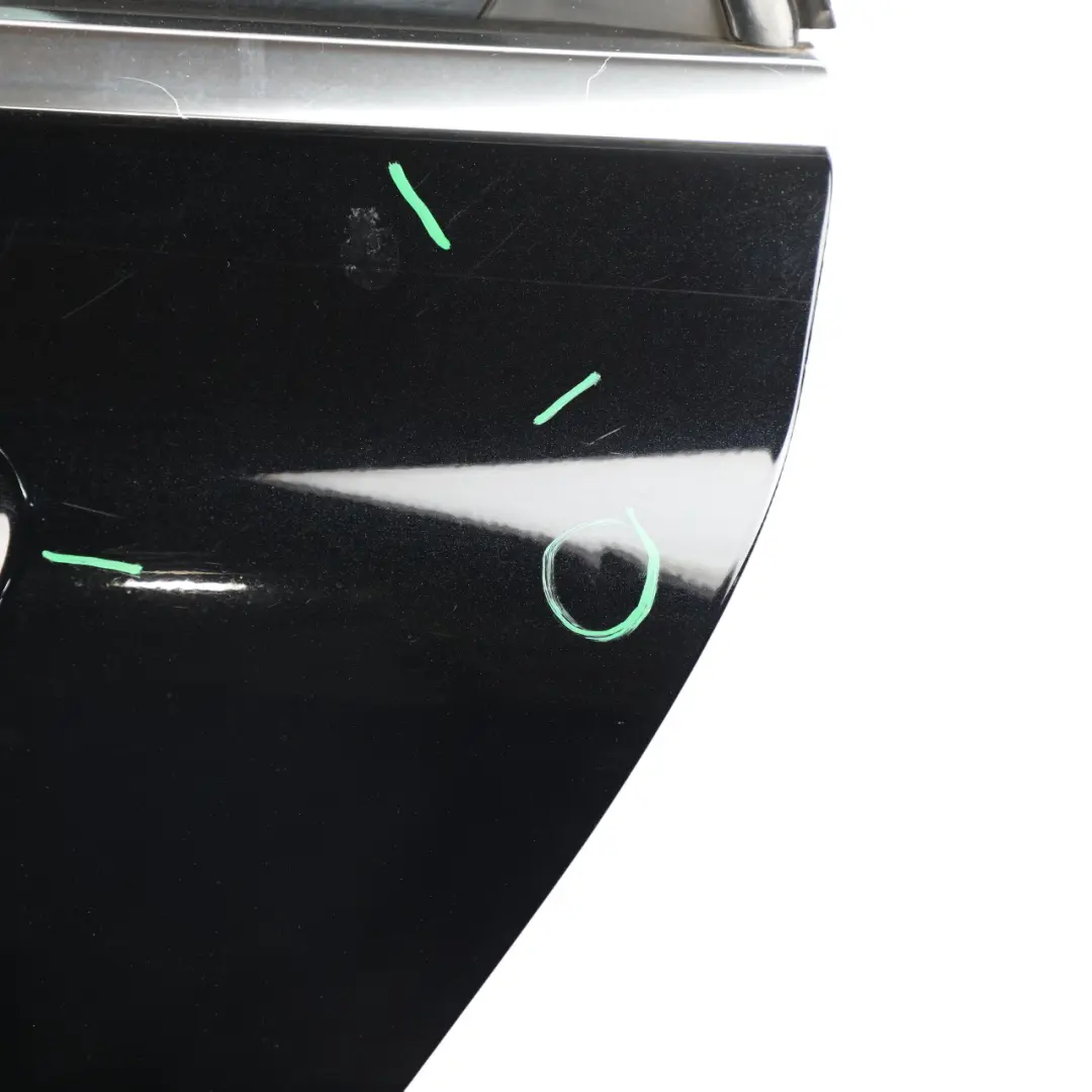 Door Rear Left N/S A-Class Kosmos Cosmic Black Metallic - 191 to Mercedes W176 with Part number A1767300105 Mercedes W176 Door Rear Left N/S A-Class Kosmos Cosmic Black Metallic - 191 - SKU A1767300105-KB - Part number A1767300105