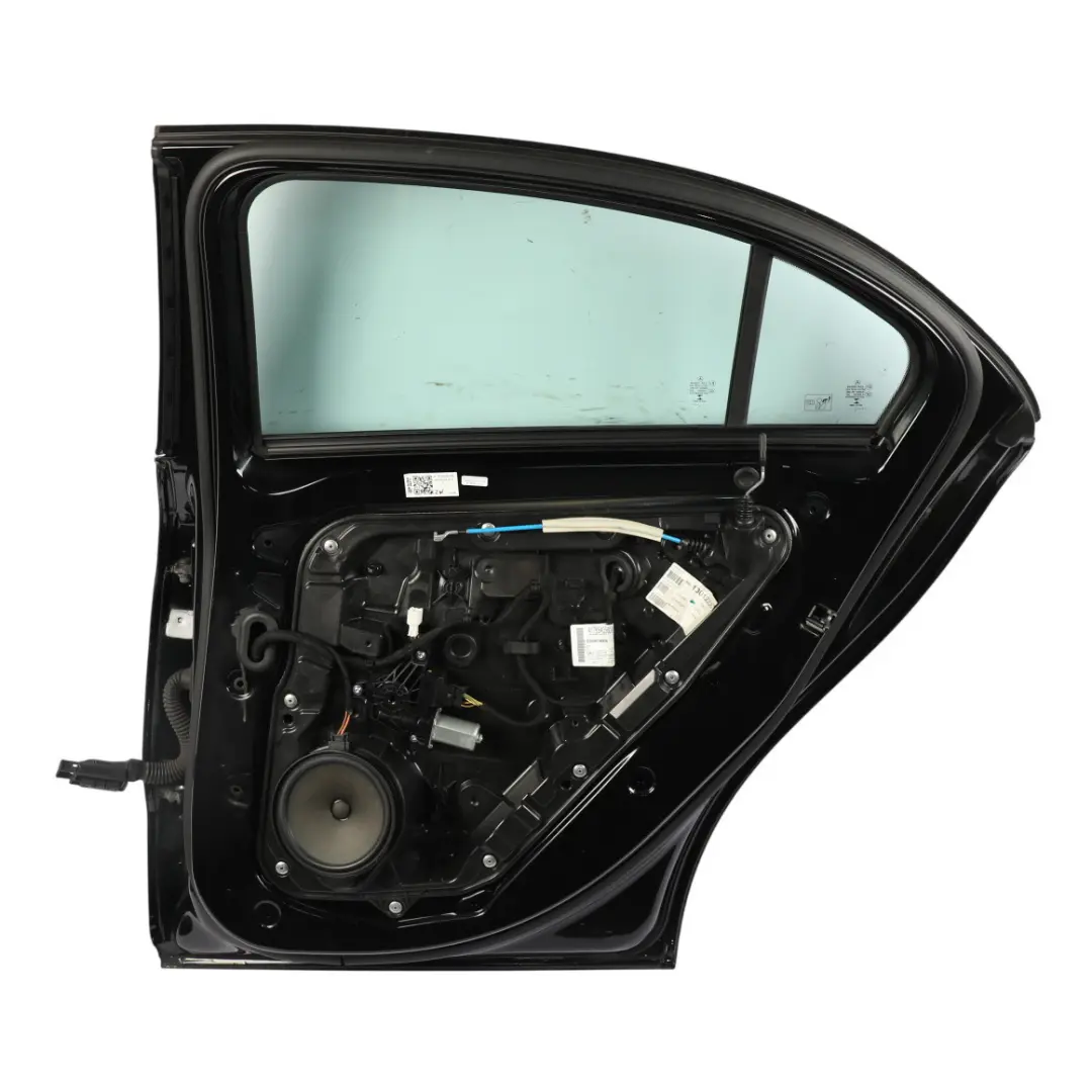 Door Rear Right O/S A-Class Kosmos Cosmic Black Metallic - 191 to Mercedes W176 with Part number A1767300205 Mercedes W176 Door Rear Right O/S A-Class Kosmos Cosmic Black Metallic - 191 - SKU A1767300205-KB - Part number A1767300205