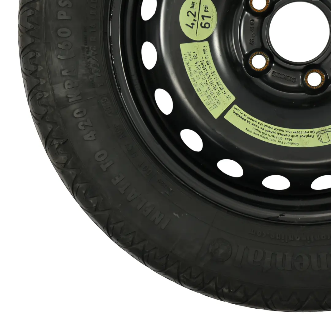 Rueda Repuesto Acero Neumático R16 135/90 para Mercedes W204 S204 con número de pieza A2044000302 Mercedes W204 S204 Rueda Repuesto Acero Neumático R16 135/90 - SKU A2044000302-4 - Número de pieza A2044000302