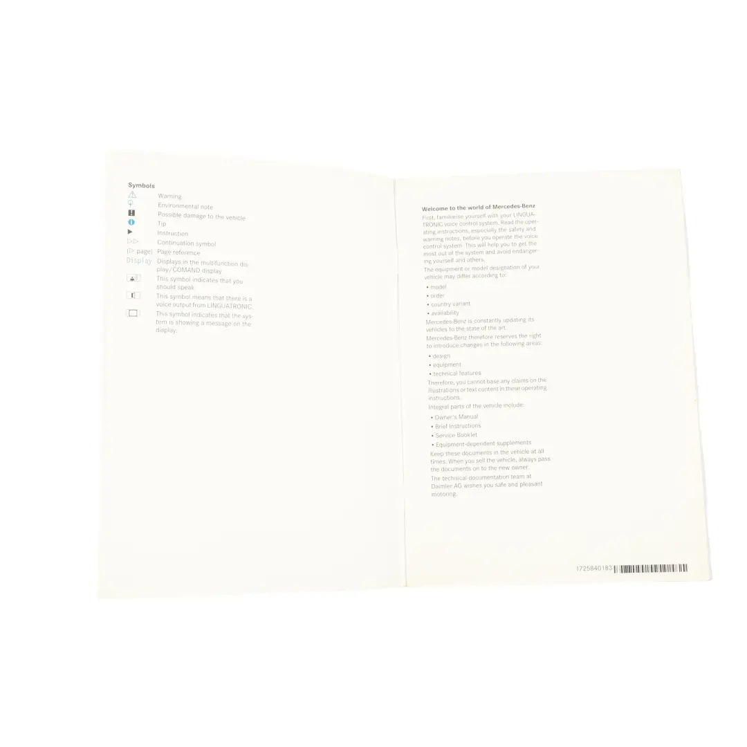 Mercedes W204 Manual Propietario Libro Instrucciones Estuche Cartera Set - SKU A2045843283 - Número de pieza A2045843283