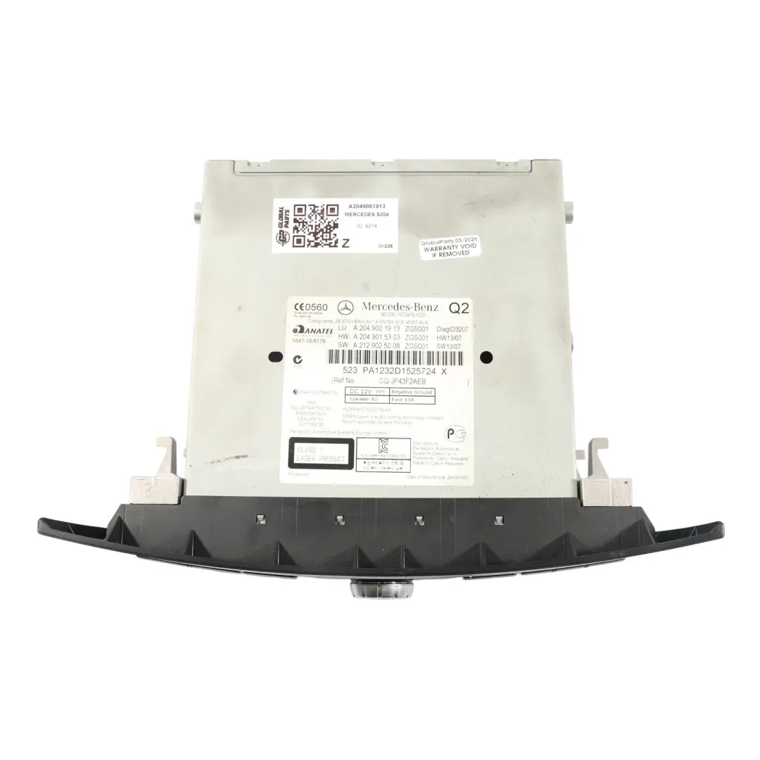 Head Unit Radio CD Player Audio Sat Nav Control to Mercedes W204 with Part number A2049001913 Mercedes W204 Head Unit Radio CD Player Audio Sat Nav Control - SKU A2049001913 - Part number A2049001913
