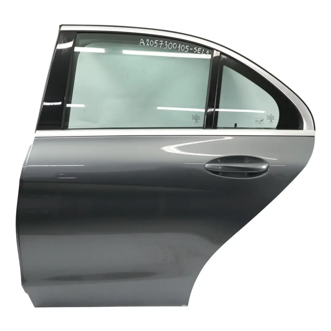 Mercedes W205 Door Rear Left N/S Selenite Grey Metallic - 992 - SKU A2057300105-SEL1 - Part number A2057300105