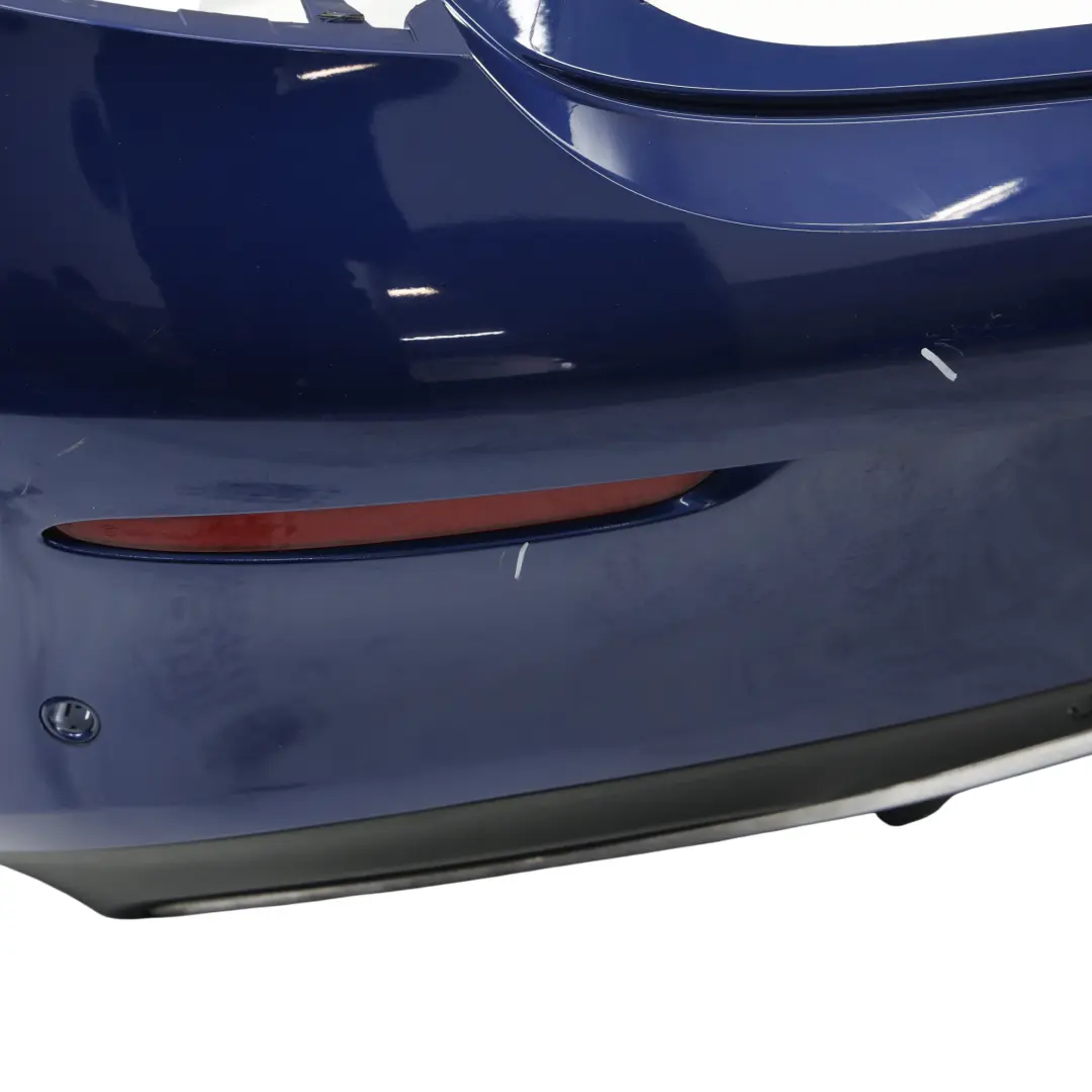 Bumper Trim Panel Covering AMG Brilliant Blue - 896 to Mercedes A205 C205 Rear with Part number A2058802206 Mercedes A205 C205 Rear Bumper Trim Panel Covering AMG Brilliant Blue - 896 - SKU A2058802206-BRB - Part number A2058802206