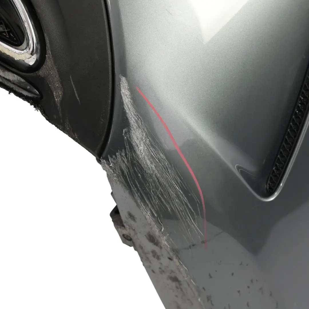 Bumper Trim Panel AMG Selenite Grey Metallic - 992 to Mercedes W205 Hybrid Rear with Part number A2058853504 Mercedes W205 Hybrid Rear Bumper Trim Panel AMG Selenite Grey Metallic - 992 - SKU A2058853504-SEL - Part number A2058853504