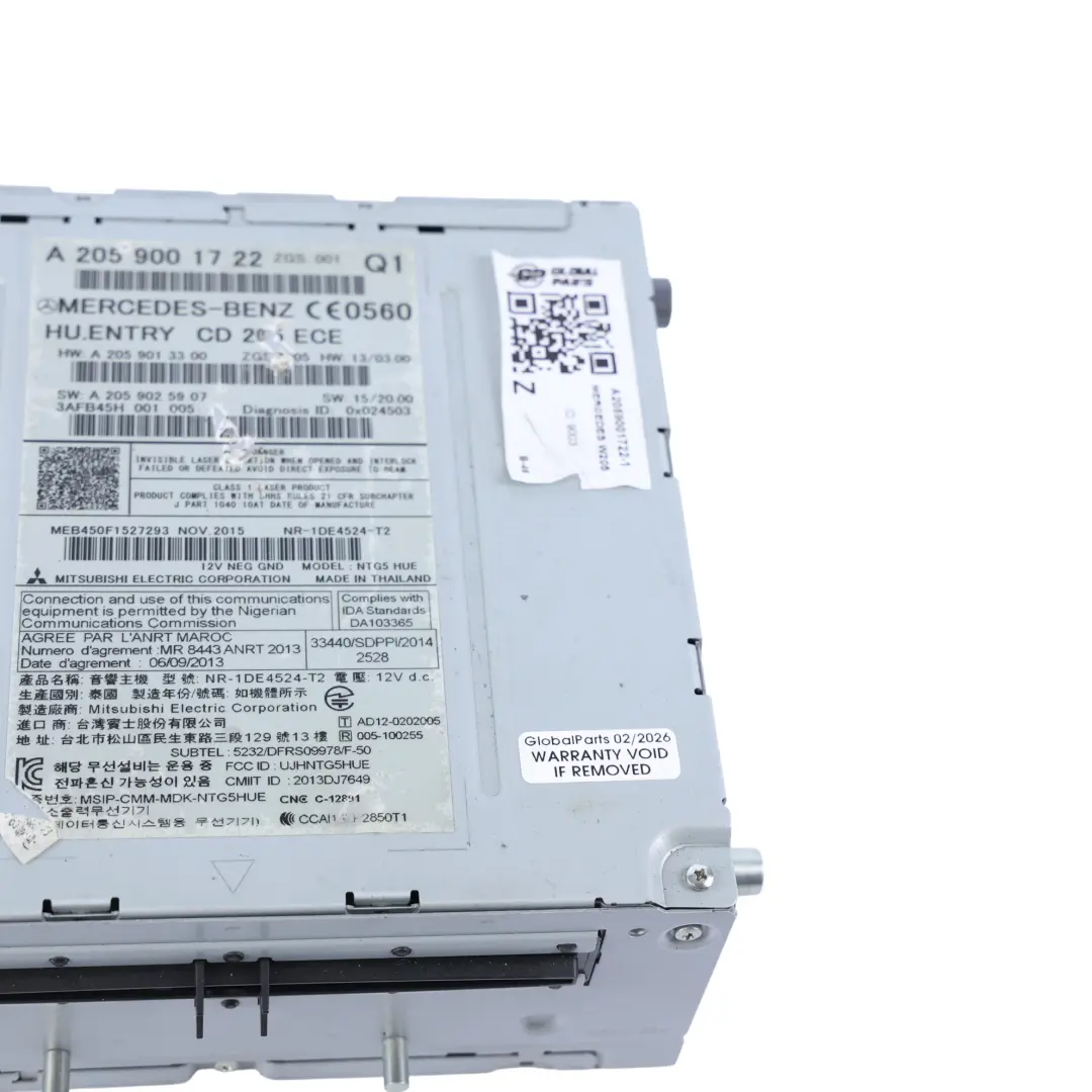 Mercedes W205 X253 W447 Radio Nawigacja Odtwarzacz - SKU A2059001722-1 - Numer Części A2059001722