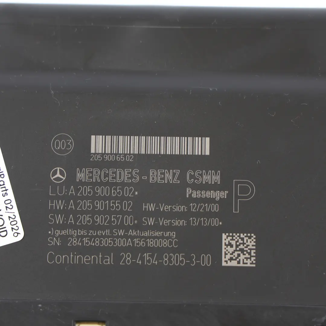 Vordersitzverstellung Steuermodul Beifahrerseite für Mercedes W205 mit Teilenummer A2059006502 Mercedes W205 Vordersitzverstellung Steuermodul Beifahrerseite - SKU A2059006502 - Teilenummer A2059006502