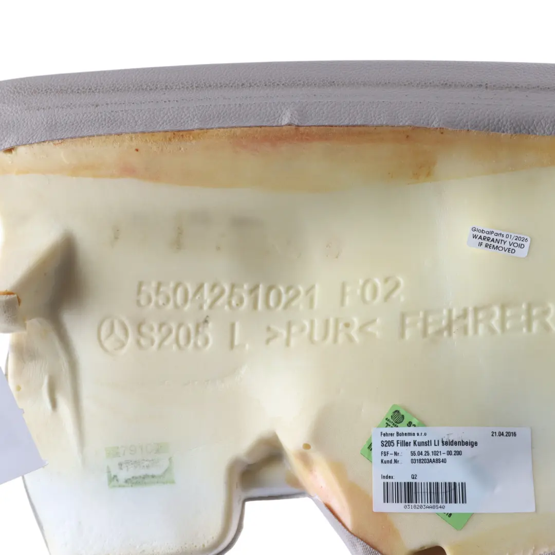 Left N/S Cover Finisher Imitation Leather 5504251021 to Mercedes S205 Rear Seat with Part number A2059202700 Mercedes S205 Rear Seat Left N/S Cover Finisher Imitation Leather 5504251021 - SKU A2059202700-1 - Part number A2059202700