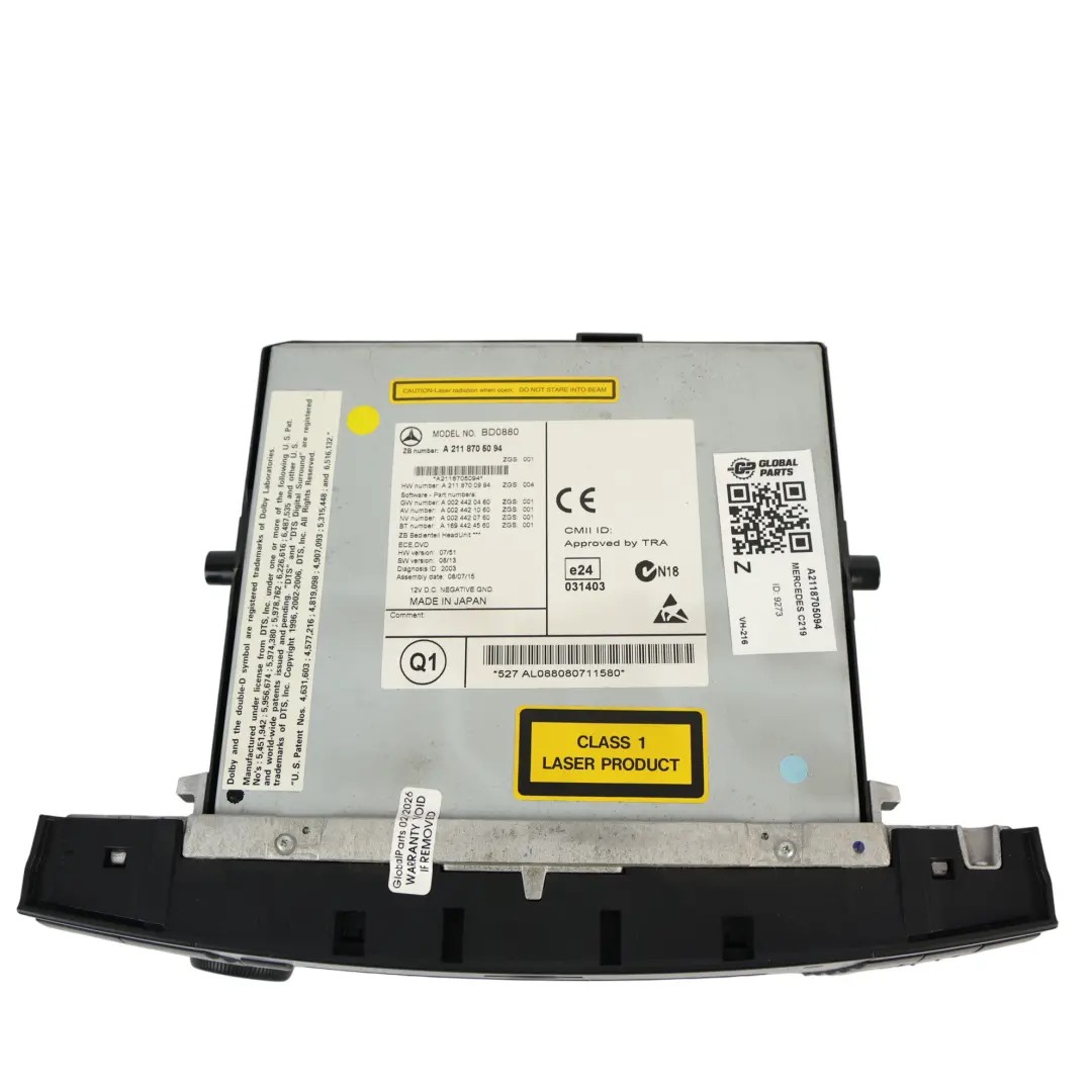 Mercedes C219 Navi Kopfeinheit Multimedia Bildschirm DVD Rom - SKU A2118705094 - Teilenummer A2118705094