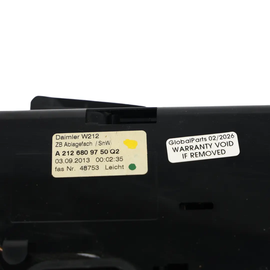 Mercedes W212 E220 Embellecedor Tapa Cenicero La Consola Central - SKU A2126809750-1 - Número de pieza A2126809750