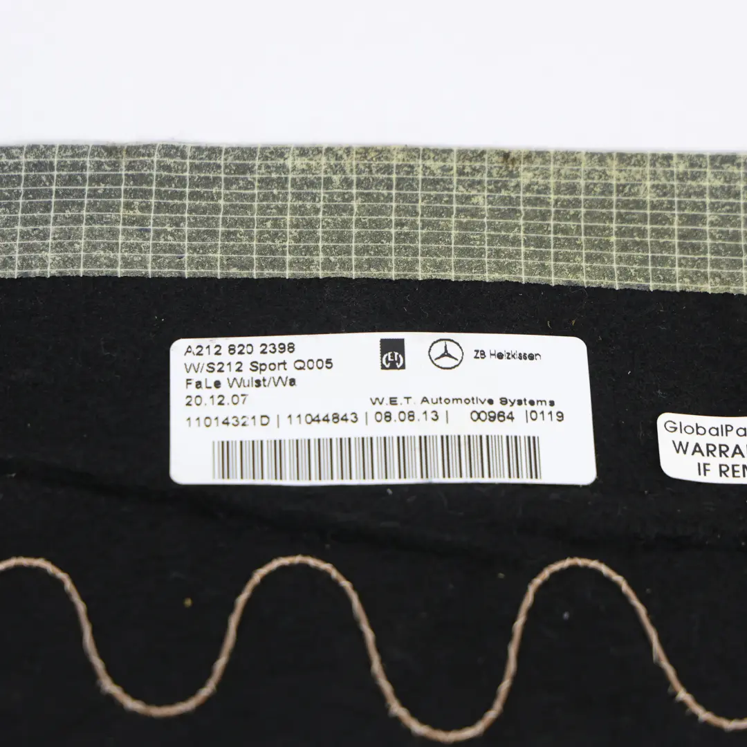 Mercedes W212 Calefactor Respald Asiento Delantero Izquierdo Derecho - SKU A2128202398 - Número de pieza A2128202398