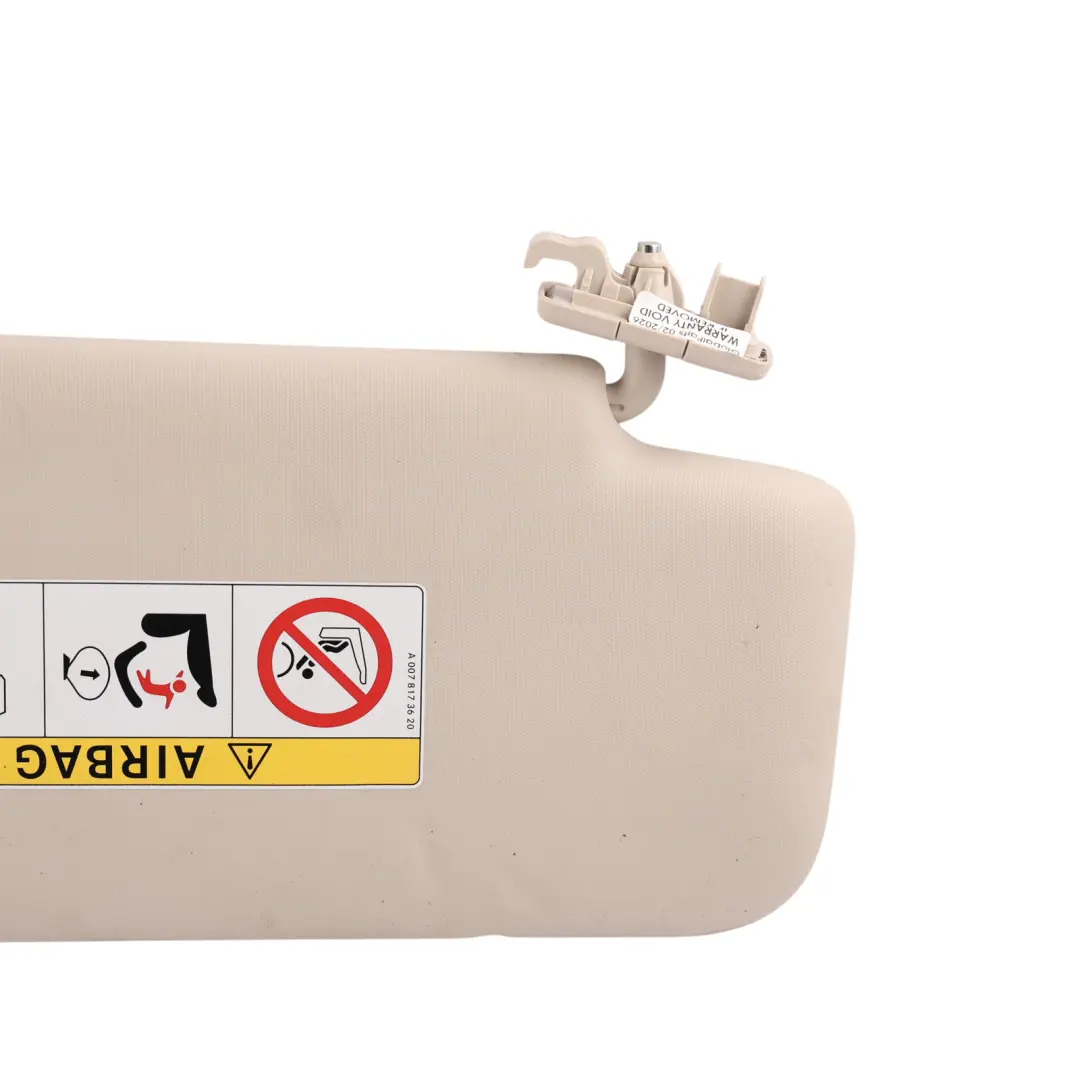 Mercedes W213 Sun Visor Cover Trim Left N/S Front Almond Beige 8U26 - SKU A2138106101-2 - Part number A2138106101