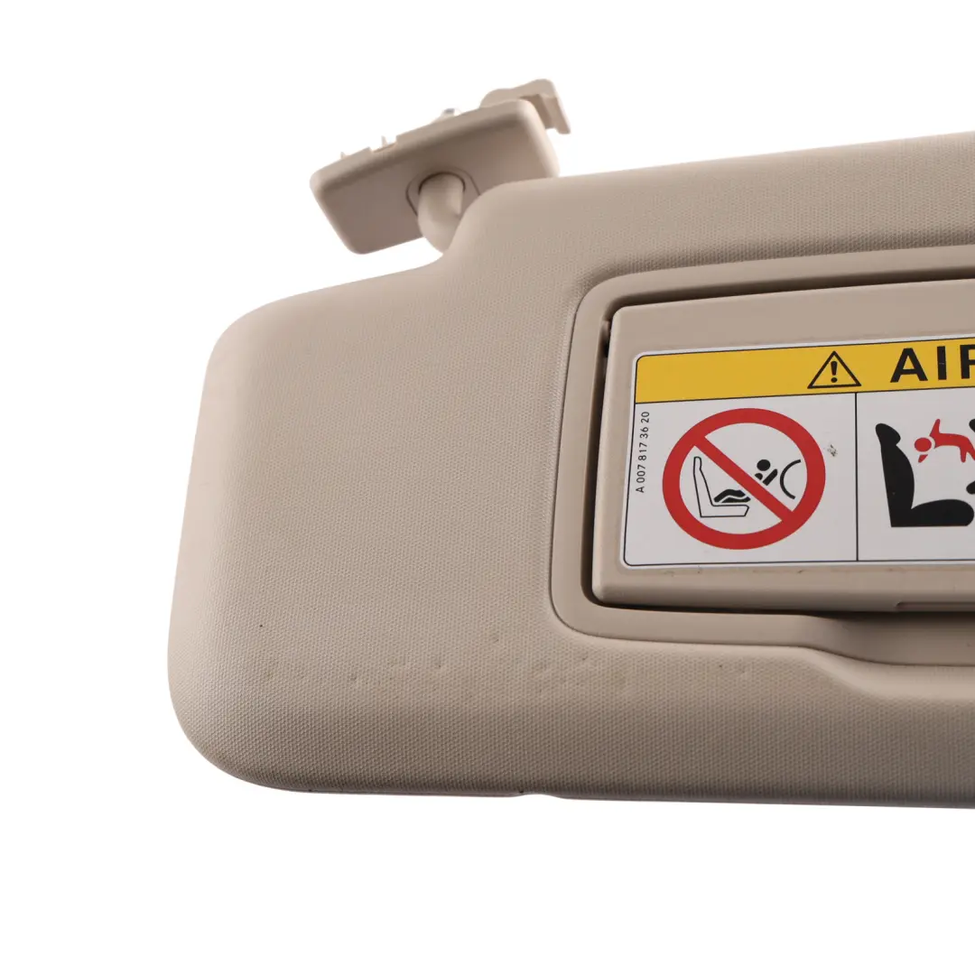 Mercedes W213 Sun Visor Cover Trim Left N/S Front Almond Beige 8U26 - SKU A2138106101-2 - Part number A2138106101