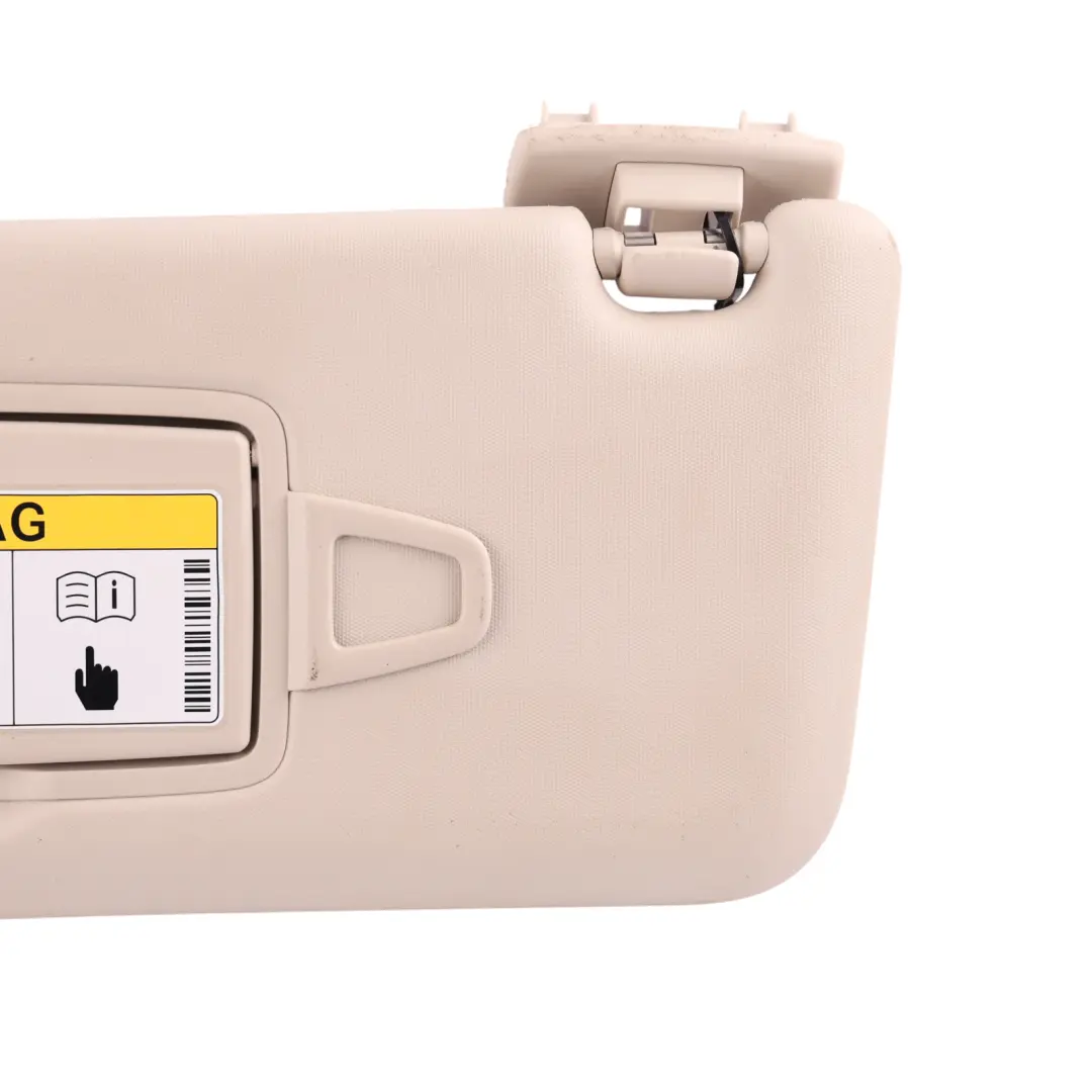 Sun Visor Cover Trim Left N/S Front Almond Beige 8U26 to Mercedes W213 with Part number A2138106101 Mercedes W213 Sun Visor Cover Trim Left N/S Front Almond Beige 8U26 - SKU A2138106101-2 - Part number A2138106101