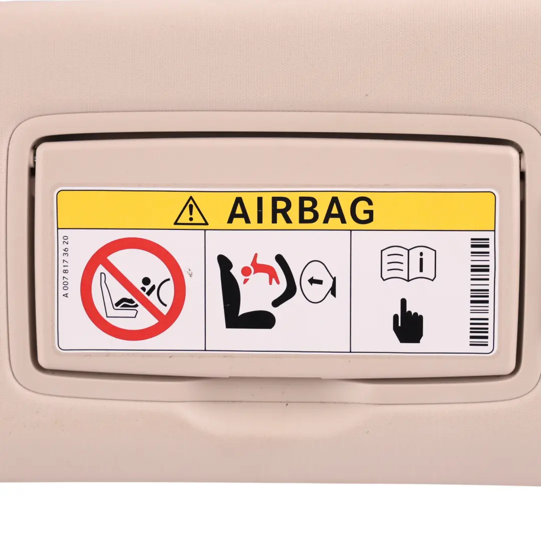 Mercedes W213 Sun Visor Cover Trim Left N/S Front Almond Beige 8U26 - SKU A2138106101-2 - Part number A2138106101