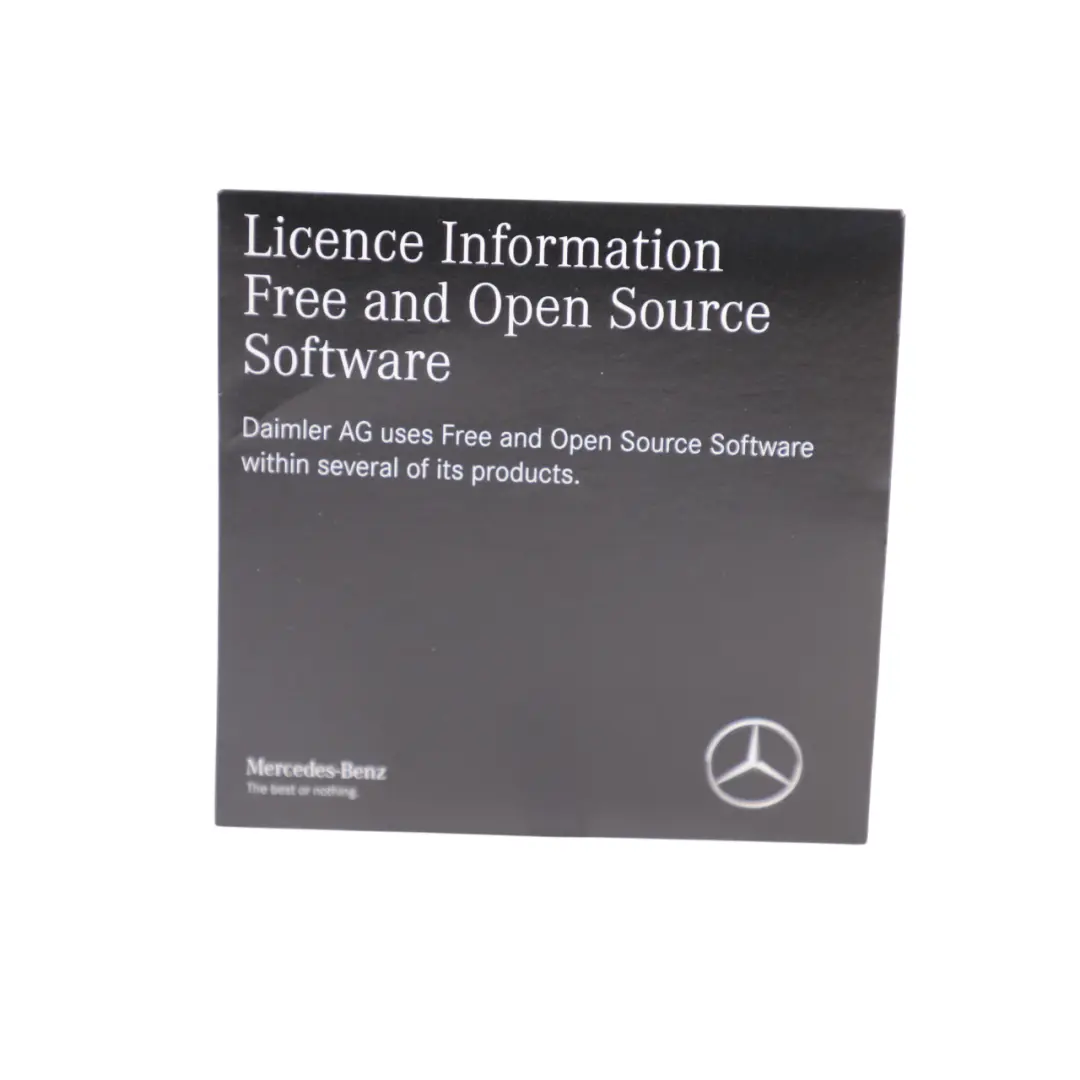 Mercedes W213 Licence Information Open Source Software CD - SKU A2138277000 - Part number A2138277000