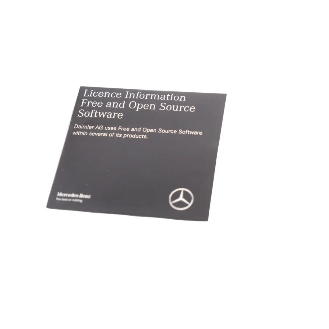 Mercedes W213 Licence Information Open Source Software CD - SKU A2138277000 - Part number A2138277000