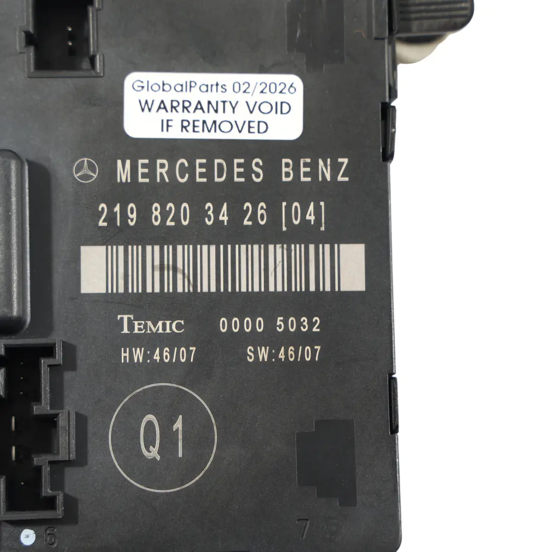 Mercedes C219 Module Commande Porte Arrière Gauche - SKU A2198203426 - Numéro de pièce A2198203426