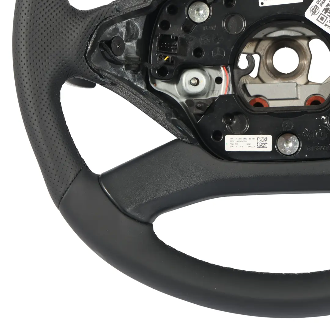 Mercedes C216 W221 Volante NUOVO In Pelle Nera Cambio al Volante - SKU A2214606203-1 - Numero di parte A2214606203