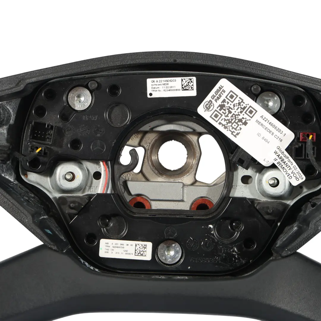 Mercedes C216 W221 Lenkrad NEU Schwarz Leder Schaltwippen - SKU A2214606203-1 - Teilenummer A2214606203