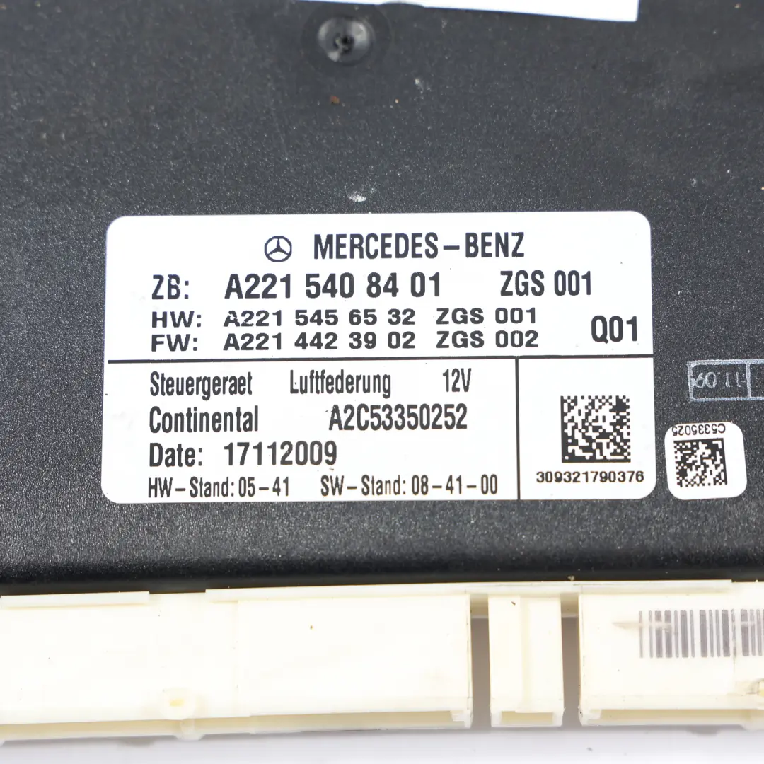 Mercedes W221 Air Suspension Control Unit Module - SKU A2215408401 - Part number A2215408401