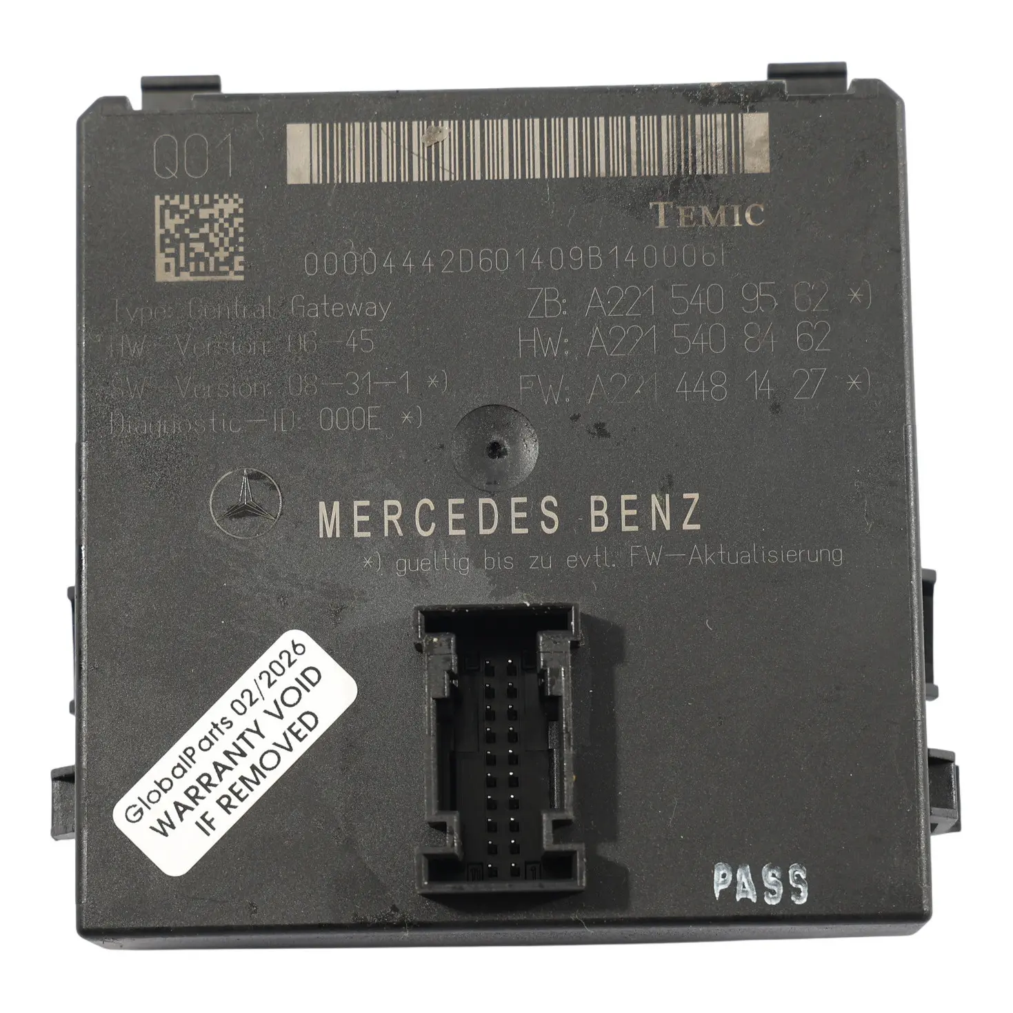Mercedes W221 Modulo Centrale Gateway Interfaccia Diagnosi A2215409562