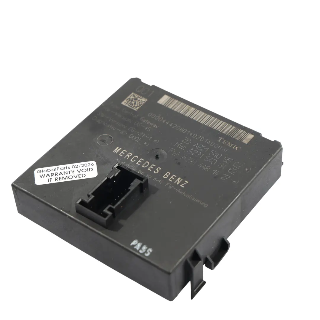 Mercedes W221 Central Gateway Module Unit Diagnosis Interface - SKU A2215409562 - Part number A2215409562