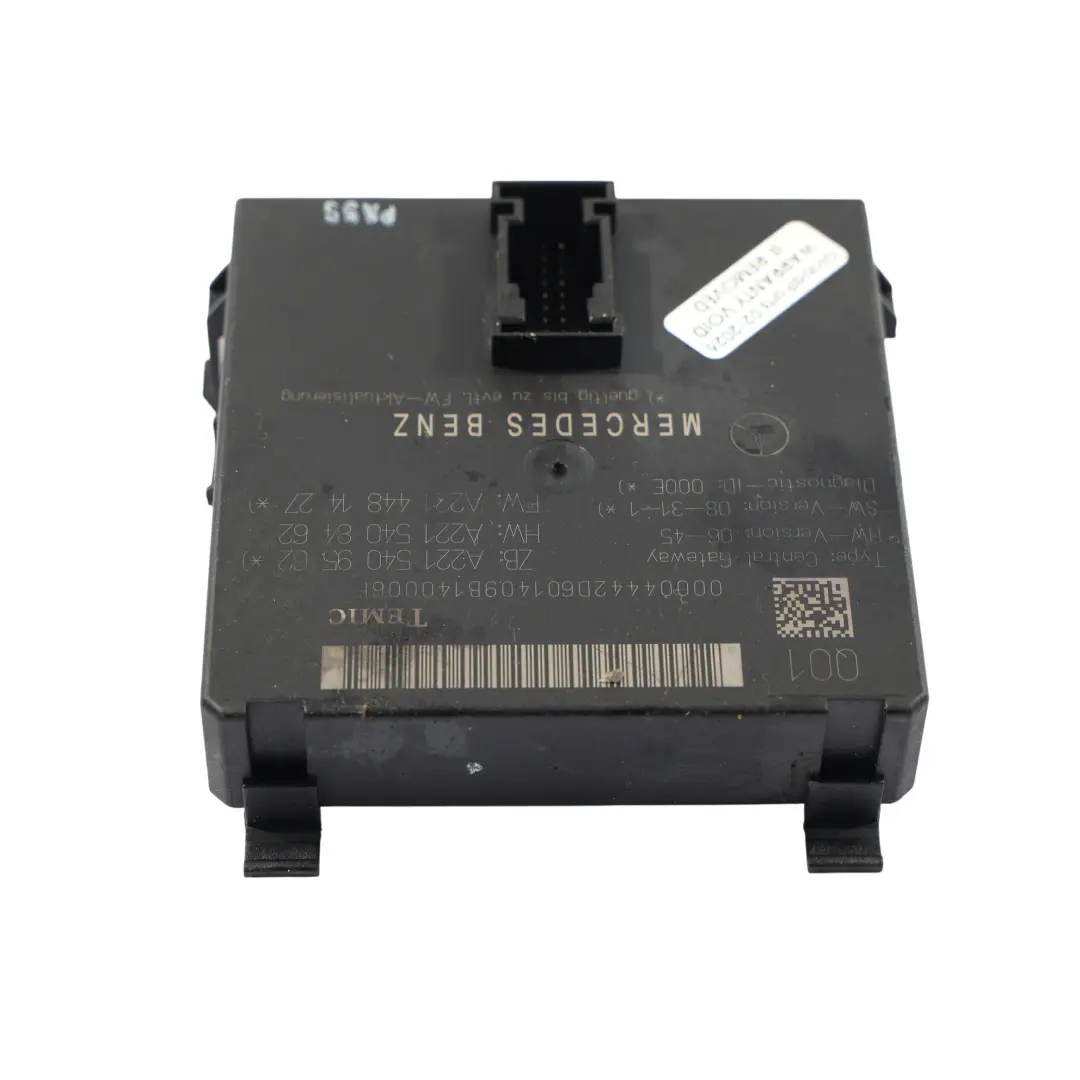 Moduł Gateway Centralny Interfejs Diagnostyczny do Mercedes W221 o numerze A2215409562 Mercedes W221 Moduł Gateway Centralny Interfejs Diagnostyczny - SKU A2215409562 - Numer Części A2215409562