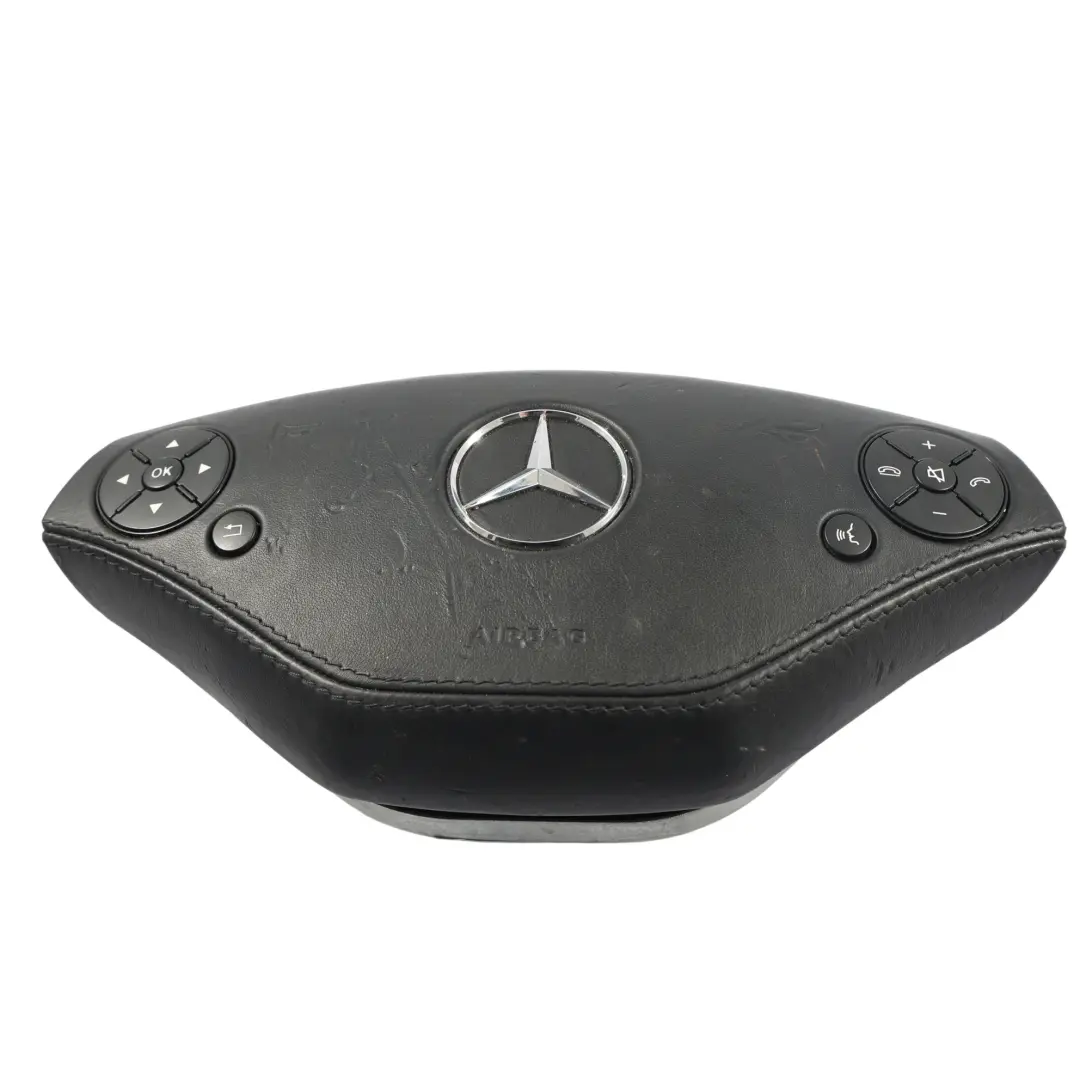 Mercedes C216 W221 Steering Wheel Air Module Buttons Leather Black - SKU A2218602902-1 - Part number A2218602902