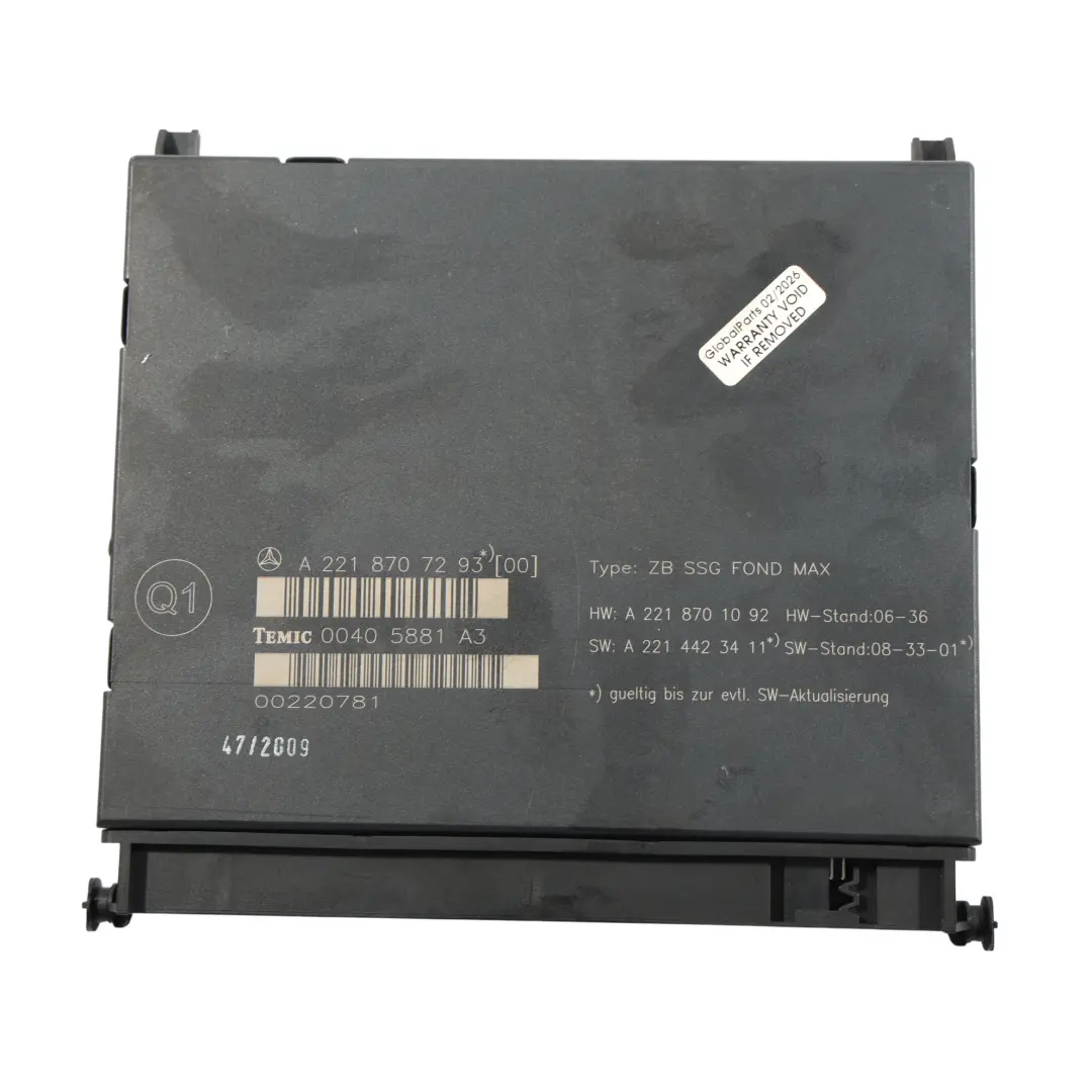 Moduł Sterownik Siedzenia Tylny ECU do Mercedes W221 o numerze A2218707293 Mercedes W221 Moduł Sterownik Siedzenia Tylny ECU - SKU A2218707293 - Numer Części A2218707293