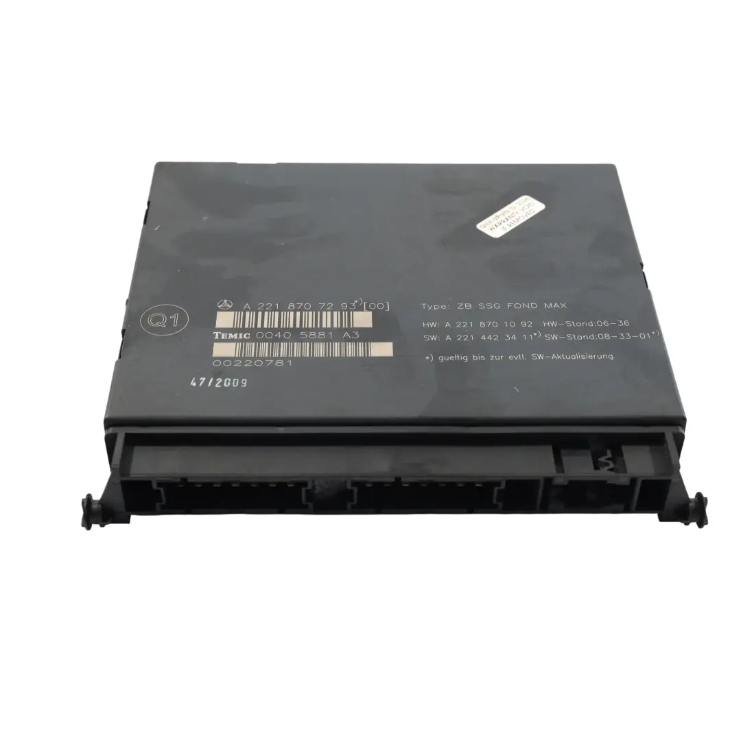 Mercedes W221 Seat Control Module Unit Ecu Rear - SKU A2218707293 - Part number A2218707293