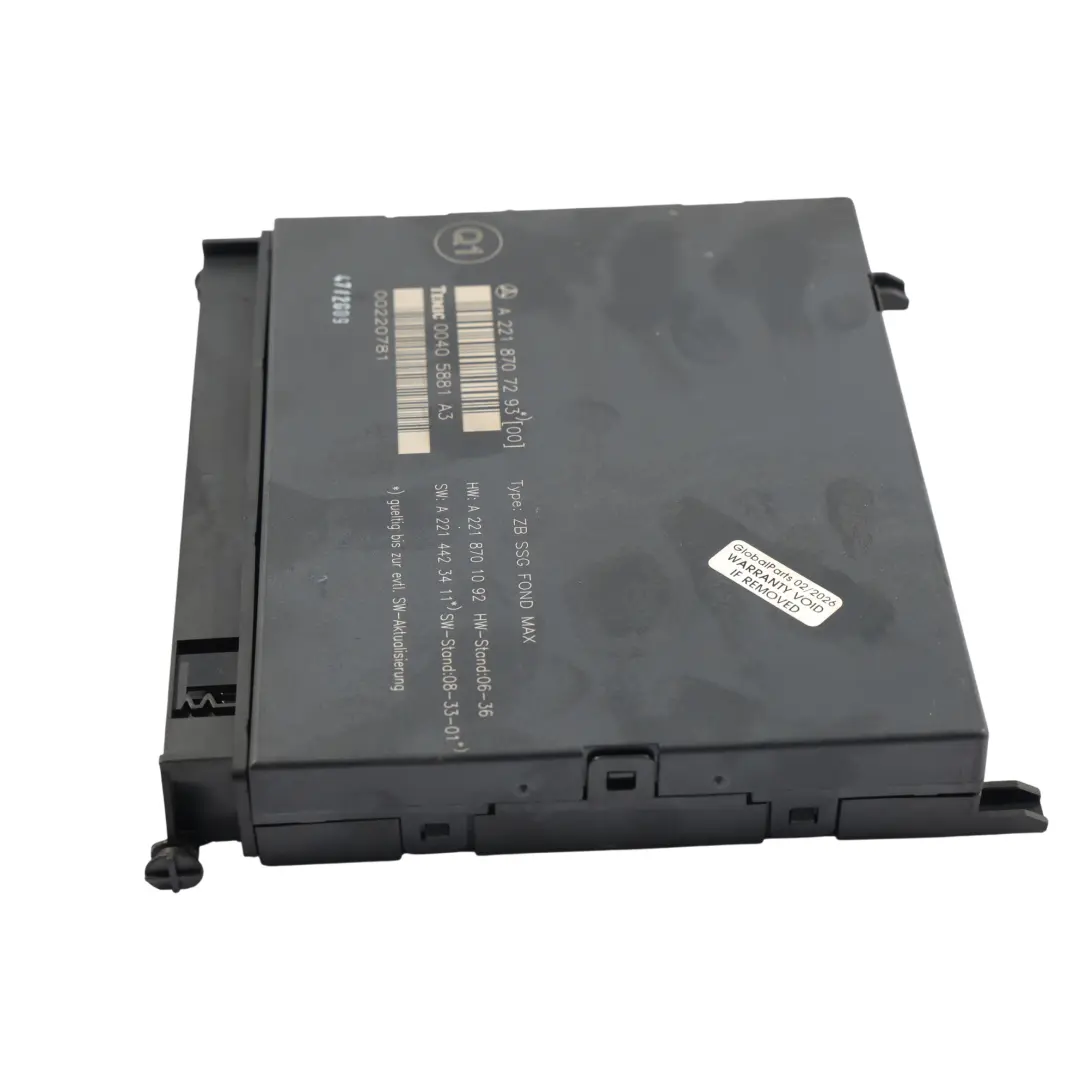 Mercedes W221 Asiento Módulo Control Unidad Ecu Trasero - SKU A2218707293 - Número de pieza A2218707293