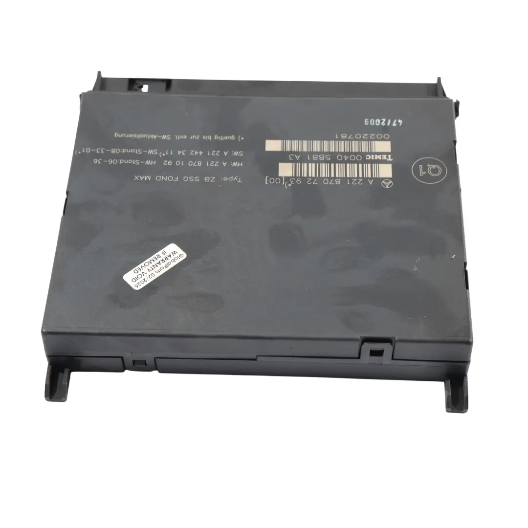 Modulo Controllo Sedili Ecu Posteriore per Mercedes W221 con numero di parte A2218707293 Mercedes W221 Modulo Controllo Sedili Ecu Posteriore - SKU A2218707293 - Numero di parte A2218707293