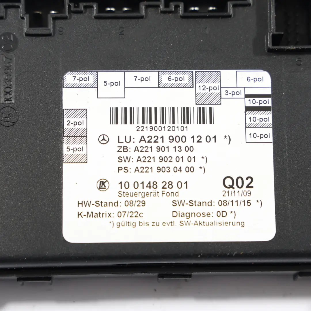 Module Commande Porte Arrière Gauche Droite pour Mercedes W221 à propos du numéro de pièce A2219001201 Mercedes W221 Module Commande Porte Arrière Gauche Droite - SKU A2219001201 - Numéro de pièce A2219001201