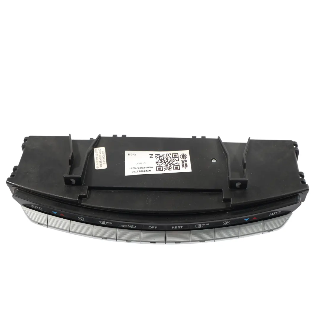 Riscaldatore Climatizzatore Blocco Interruttore per Mercedes W221 con numero di parte A2219052700 Mercedes W221 Riscaldatore Climatizzatore Blocco Interruttore - SKU A2219052700 - Numero di parte A2219052700