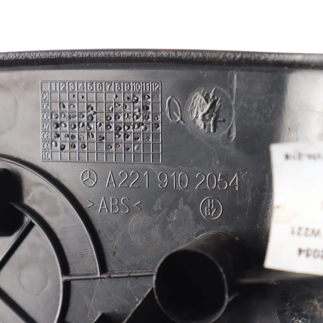 Finisher Trim Panel Front Right O/S Black to Mercedes W221 Seat Cover with Part number A2219102054 Mercedes W221 Seat Cover Finisher Trim Panel Front Right O/S Black - SKU A2219102054 - Part number A2219102054