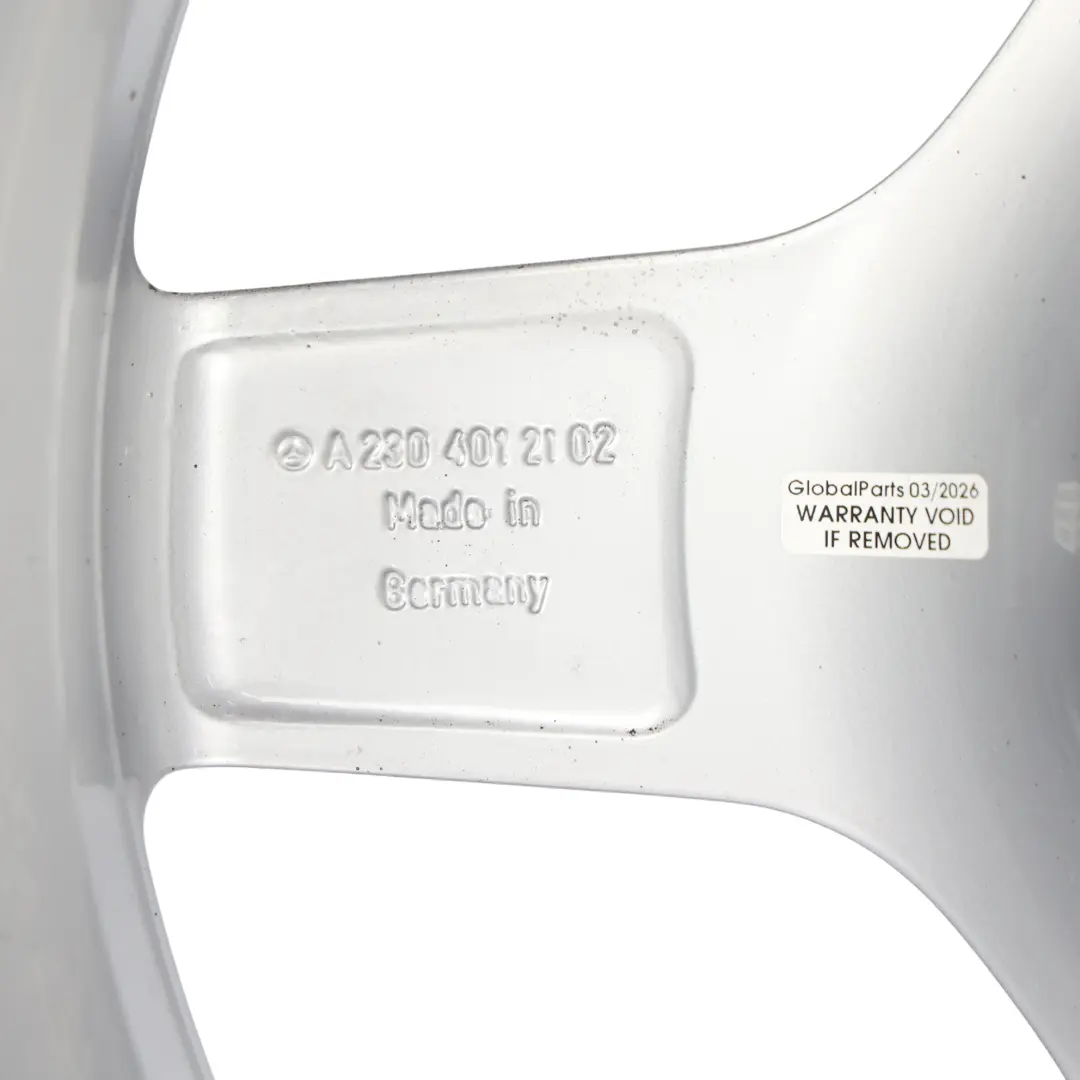 Cerchio Posteriore Lega 18" 9.5J ET:33 per Mercedes SL R230 AMG con numero di parte A2304012102 Mercedes SL R230 AMG Cerchio Posteriore Lega 18" 9.5J ET:33 - SKU A2304012102-2 - Numero di parte A2304012102