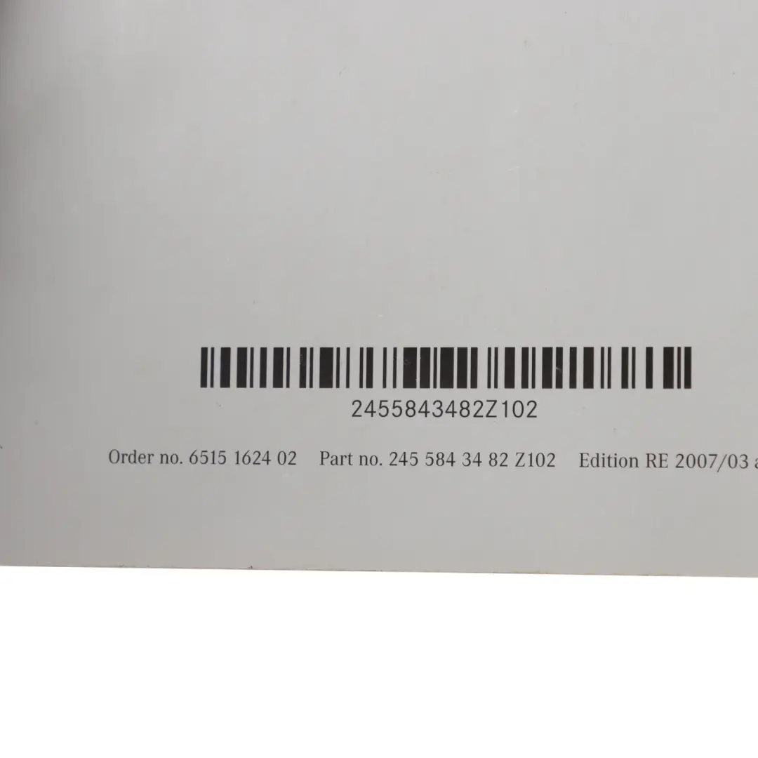 Mercedes W245 Service Booklet Owner's Handbook Set Pouch Case Wallet - SKU A2455843482 - Part number A2455843482