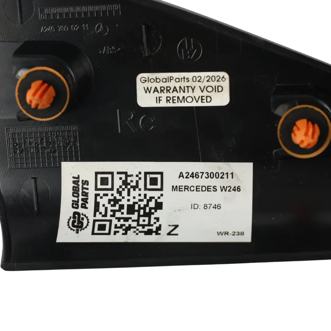 Panneau Porte Arrière Droit Côté Conducteur Noir pour Mercedes W242 W246 à propos du numéro de pièce A2467300211 Mercedes W242 W246 Panneau Porte Arrière Droit Côté Conducteur Noir - SKU A2467300211 - Numéro de pièce A2467300211