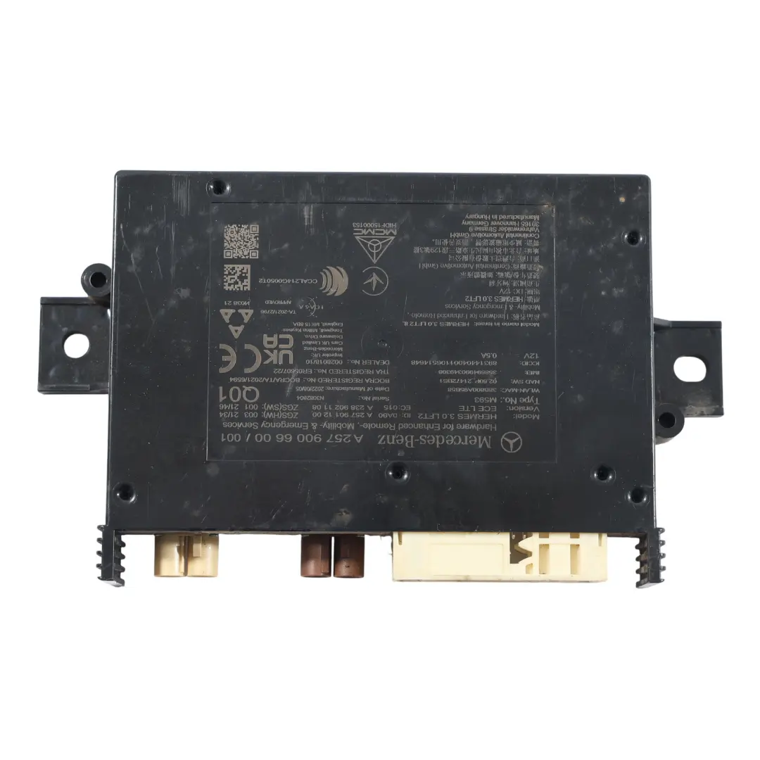 W167 W177 W205 W213 C238 Module Communication pour Mercedes C118 à propos du numéro de pièce A2579006600 Mercedes C118 W167 W177 W205 W213 C238 Module Communication - SKU A2579006600 - Numéro de pièce A2579006600