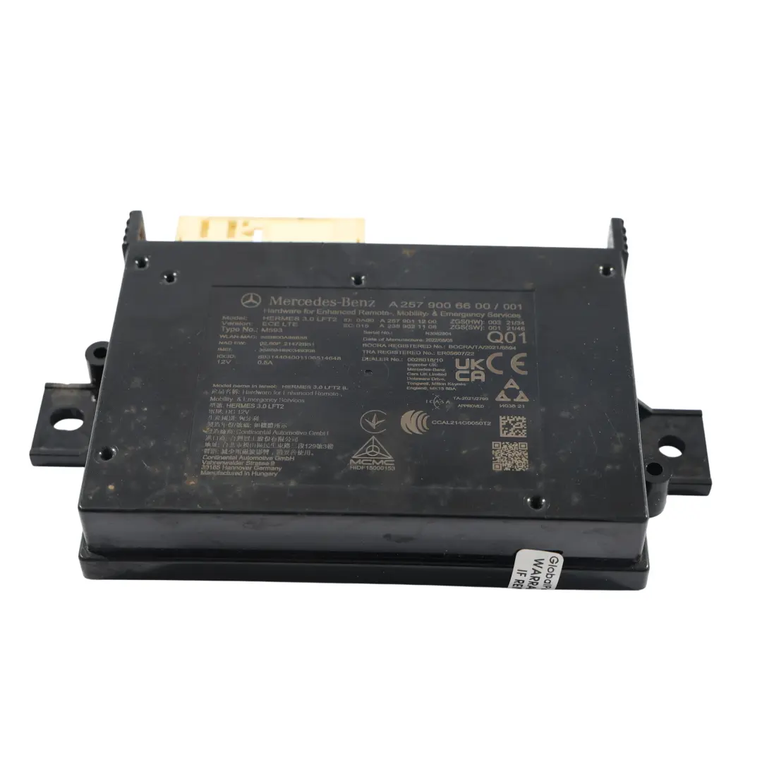 Mercedes C118 W167 W177 W205 W213 C238 Módulo Unidad Comunicación - SKU A2579006600 - Número de pieza A2579006600